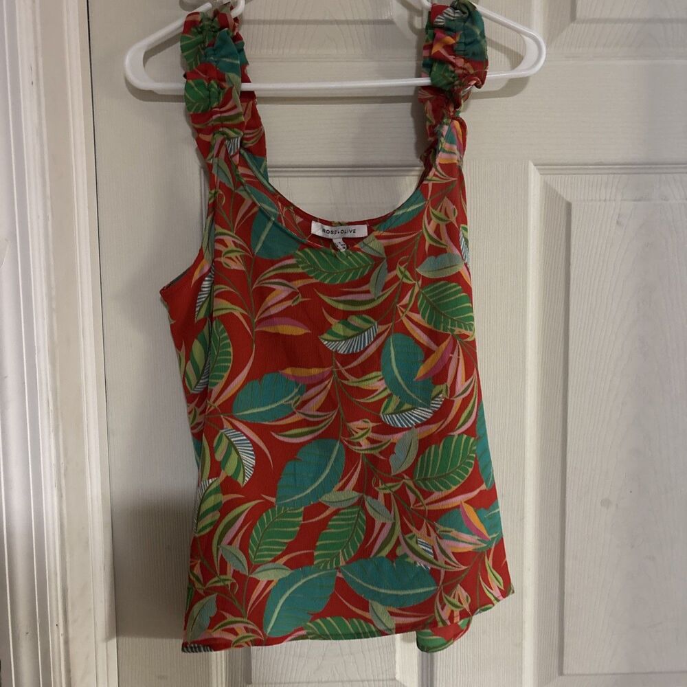 Rose + olive Top Sleeveless Size Small With Tags Tropical Beautiful